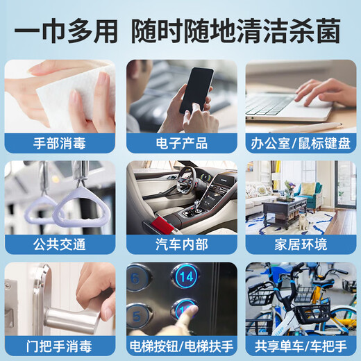 Grain rice 75% alcohol wet wipes 80 pieces * 4 packs of disinfection and sterilization wet wipes for school tableware tables and chairs alcohol disinfection cotton pads