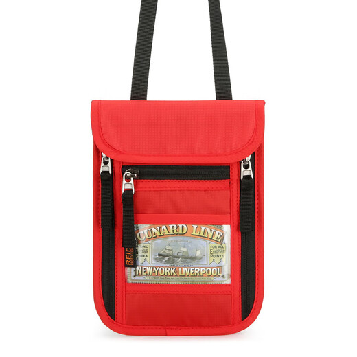 Vanaheimr Travel Passport Bag Multi-functional ID Bag Anti-theft Brush Neck Bag Crossbody Neck Hanging Certificate Bag Blue
