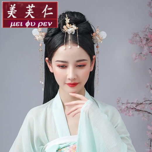 Meifuren Meaningful Gift Customized Hanfu Headdress Tassel Step Swinging Edge Clip Earrings Full Set Ancient Style Pair Clip Super Fairy Hair Clip In Stock X-T33 Hairpin