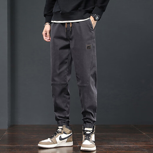 Jüdische Casualhose Herren Frühling und Herbst Neue trendige Marke Arbeit Kleidung Lose Harem Hosen Bindungen Füße Sport lang Hosen Männer 689 Kamel M.
