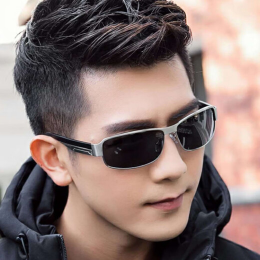 Qustar New Product Sunglasses for Men, Driving Day and Night Color Changing Sunglasses for Men, Polarized Glasses for Night Vision Driving Drivers, Driving Sunglasses for Men, Rich Gold Frame, Black and Gray Polarizer, Mirror Box, Mirror Box + Lens Cloth + Mirror Bag + Card