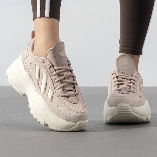 Adidas (adidas) Clover Women's Shoes Sports Shoes 25 Autumn New Sports and Leisure Shoes Lightweight Breathable Thick Sole Heightening Daddy Shoes Hanyu White/Gray Taupe Brown/Spot Speed ​​​​ 37 (Inner Length 230mm)
