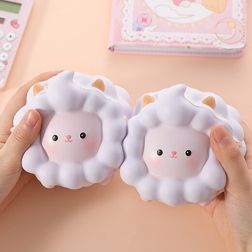嘉宴芝士小狗蛋糕慢回弹玩具创意动物面包仿真食物捏捏乐减压玩具 16795三花猫减压玩偶