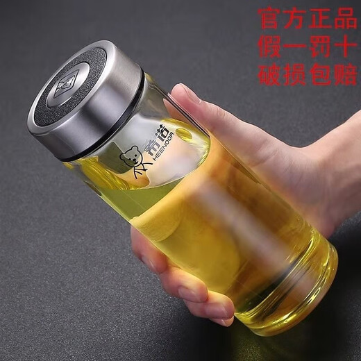 Cup de voiture en verre Sino Single-couche Portable Water tasse avec filtre pour la tasse de thé à la maison pour hommes Cup d'ours résistant à la chaleur 410 ml XN-6191- Aucun modèle de mise à niveau 200 ml (inclus) -400ml (inclusif)