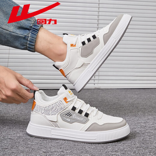 
Huili men's shoes, high top shoes, men's spring and summer men's shoes, casual sports white shoes, versatile board shoes, men's white gray 3524 42