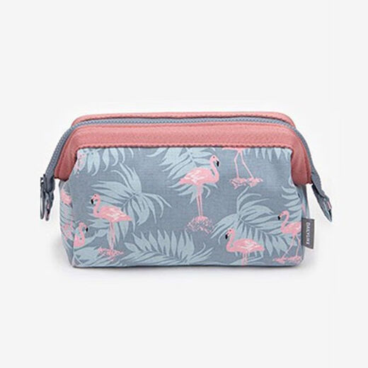 Man Yuan Gong Korean version ins flamingo cosmetic bag for primary school students large capacity cute girl waterproof portable travel storage pink flamingo