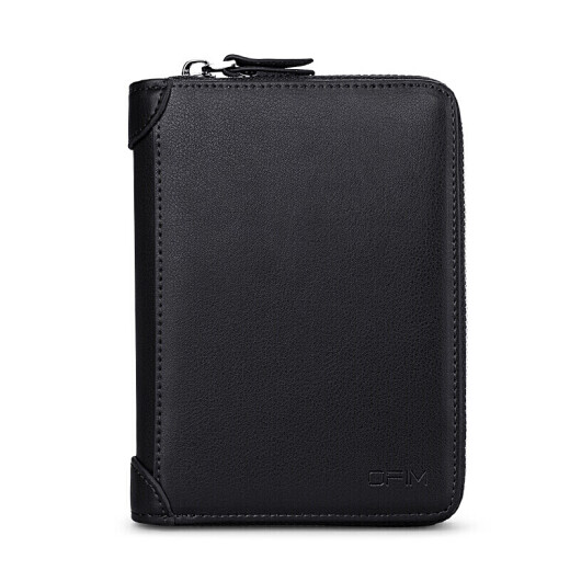 OFLM Card Holder Women's Cowhide 40 Card Slots Business Card Holder Card Holder Men's Zipper Passport Bag Driver's License Leather Card Holder KB-40 Black