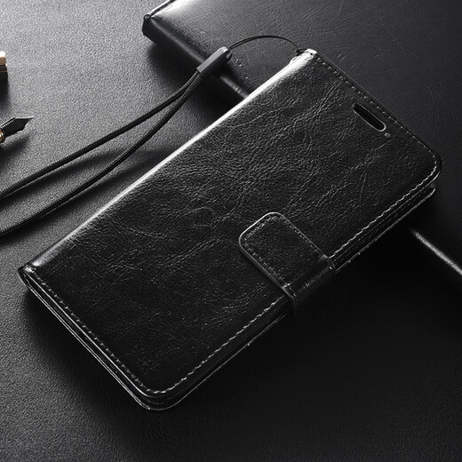 Xiaomi 13 mobile phone case flip-top leather case 221113C silicone protective cover Mi13 case mi thirteen all-inclusive anti-fall and explosion-proof soft-sided wallet card magnetic buckle with hand black @ craftsmanship @ + full screen tempered film + lanyard Xiaomi 13