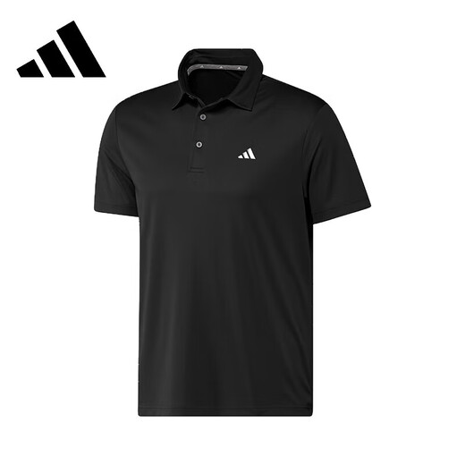 adidas kurzärärmiges T-Shirt Herren New Business Revers Polo Shirt kurzärmelige Sommer Schnelltrocknungsgelegte Sportarten kurzärmelige Schwarze in6626 S empfohlen 50-60 kg