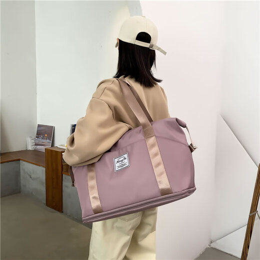 Shengteng bolsa de viaje para mujer con separación seca y húmeda, bolsa de equipaje portátil de gran capacidad, bolsa de viaje de corta distancia, bolsa de viaje de negocios, bolsa de equipaje, color morado claro 36L