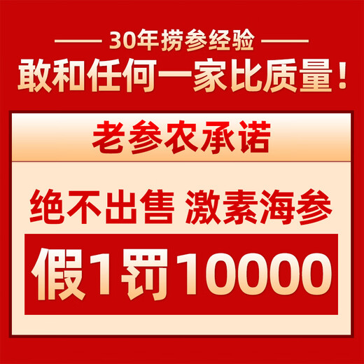 官参堂 大连底播即食海参新鲜辽刺参海鲜水产礼盒 500g 9-12只 甄选