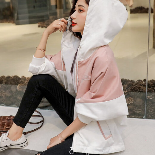 Qinmo HARAJUKU Veste à capuche décontractée lâche pour femmes au printemps, automne et hiver à la mode Internet célébrité Veste de travail étudiant manteau Fried Street Hong Kong Flavour 9902 Gray M Recommandé 95-110jin [Jin est égal à 0,5 kg]