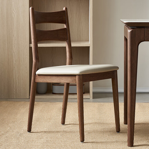 Quanyou Home Dining Table and Chair New Chinese Style Simple Solid Wood Frame Chair Guest Restaurant Comfortable Home Dining Chair Not Tired of Sitting for a Long Time
