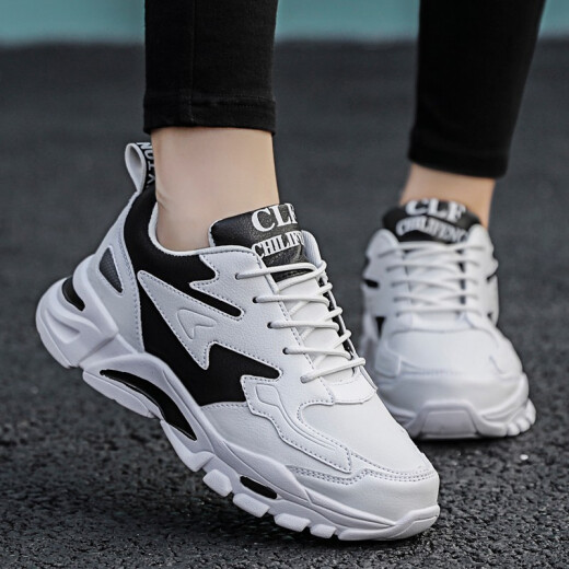 
Hanchen youth sports shoes big boys shoes autumn and winter plus velvet warm junior high school boys cotton shoes casual running shoes 9928 white (leather waterproof) 38