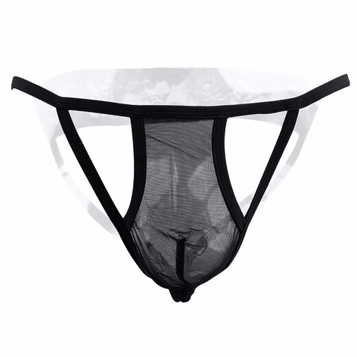 Men's sexy underwear, men's sexy underwear, transparent thong, hair-exposed uniform, lace low-waisted butt exposed 7192