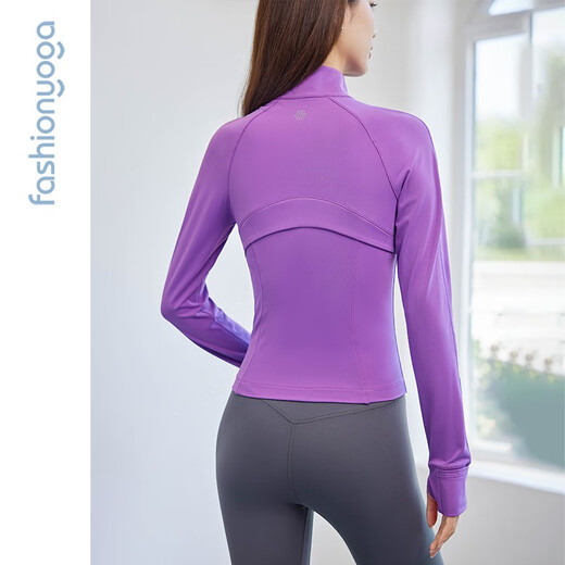 
Fansheng Yoga running fitness clothing for women slim waist-hugging short long-sleeved nude elastic sports jacket jacket cardigan FC12858 nude white M