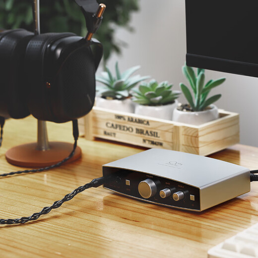 SHANLING EH1 desktop decoder amp desktop hifi decoder DSD512 hard decoding audio amplifier 6.35mm single-ended 4.4mm balanced interface decoder amp all-in-one machine silver