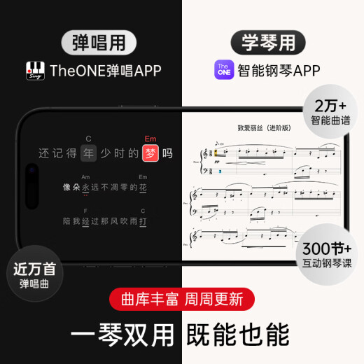 The ONE郎朗代言弹唱琴Sing自动挡智能钢琴初学者成年人61键便携式 黑色