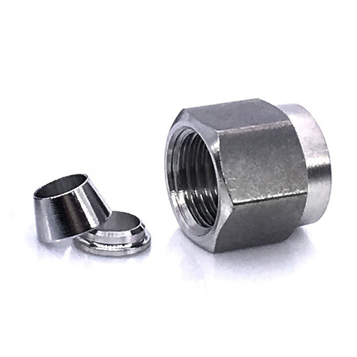 Zhuankai 316L stainless steel grinding model can replace Swagelok ferrule fitting nut nut snap ring British thread 316L nut plus snap ring 6mm
