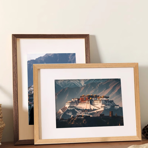 Aimo painted A4 solid wood photo frame table hanging wall decoration picture frame children's family portrait photo poster certificate frame walnut color