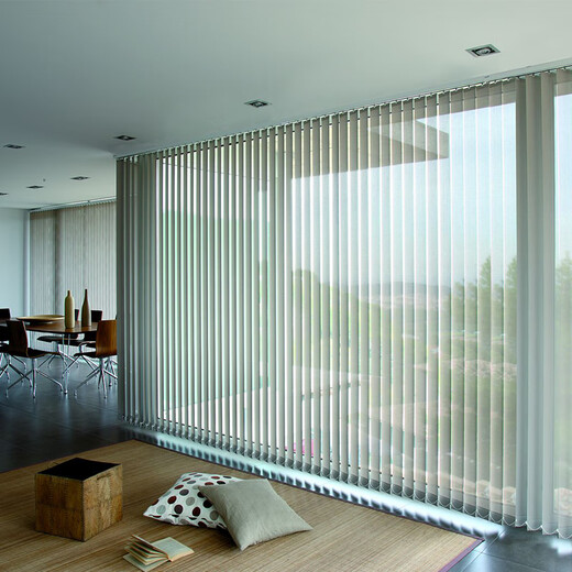Yuntian Vertical Venetian Blinds Vertical Blinds Dream Curtains Balcony Office Living Room Partition Curtain Electric Smart Straight White Blackout 65%