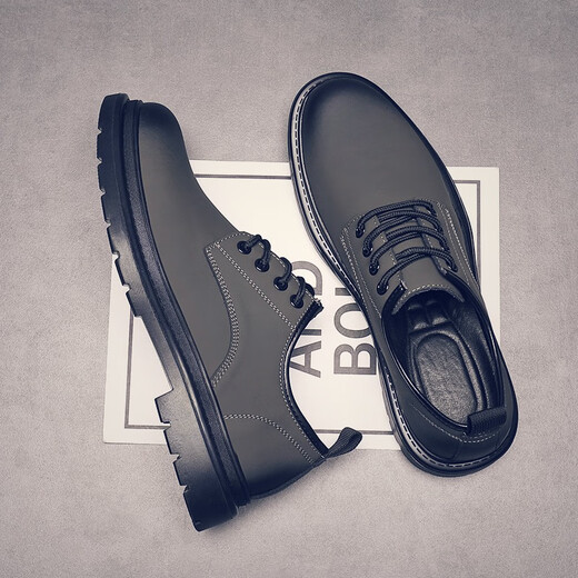 DICK LANE Dick Lane brand trendy leather shoes for men 2025 new business formal men's shoes fashionable comfortable casual derby shoes for men khaki 42