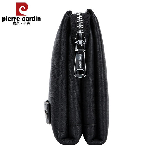 Pierre Cardin/Pierre Cardin brand deer leather men's handbag genuine leather business men's clutch soft leather large capacity fashion boutique handbag men's bag new style black deer leather clutch [235*140*70mm]
