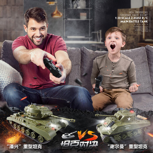 IGIFTFIRE mini Sherman remote control tank children's rechargeable oversized battle model boy off-road car toy Sherman tank single vehicle single electric version can be played for 20 minutes