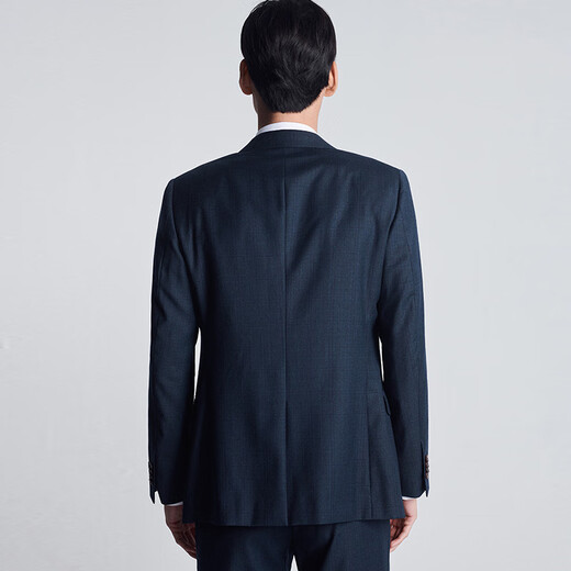 Angel Bird Suit Men's Autumn Men's Business Formal Wool Suit Micro Suede Wedding Elderly Wear Suit Blue Green Hidden Plaid - Standard 50 B (180/104) / Please note waist or pants