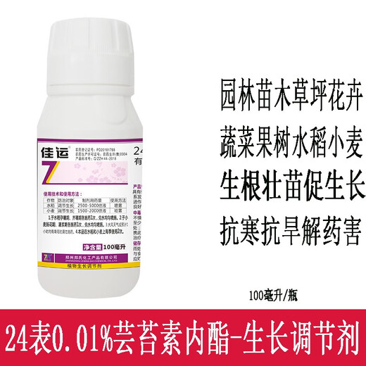 Senhuo Zheng's Chemical Jiayun 24-brassinolide fruit tree seedlings, lawns, flowers and vegetables rooting and strengthening seedlings to alleviate phytotoxicity, preserve flowers and fruits, plant growth regulator 100ml/bottle