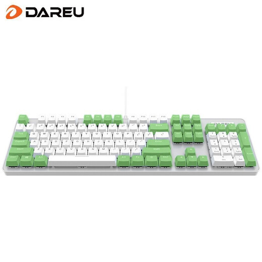 Daryou EK815 (LK175) wired mechanical alloy version two-color mechanical keyboard e-sports game home office full key no punch CF chicken LOL 104 keys green white green axis