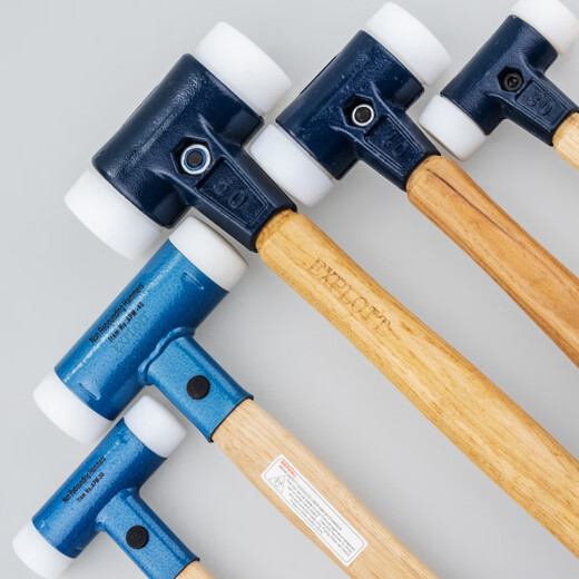 EXPLOIT industrial-grade installation hammer rubber hammer nylon non-elastic hammer steel pipe handle installation hammer 30mm