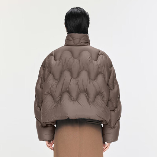 Jiangnan Buyi (JNBY) [Polloni] New autumn and winter down jacket for women standing collar wavy design short casual loose 5O0C12350 209/Dark Brown S