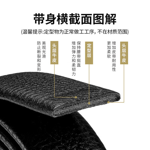 Goldlion Men's Belt Fashionable Cowhide Belt Gift Box Business Men's Automatic Buckle Belt New Year's Gift
