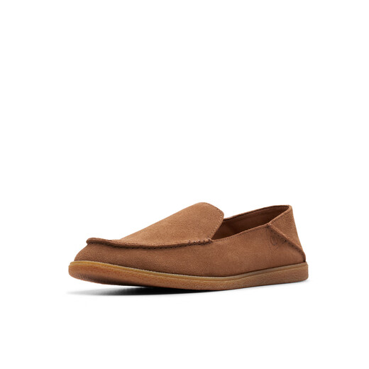 Clarks Qile Craftsmanship Series Men's Shoes New Breathable Lazy Shoes Simple Comfortable Versatile Love Bean Shoes Wedding Shoes Brown 261775037 42.5