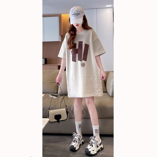 完壮产后哺乳衣外出喂奶时尚款的衣服哺乳期时尚辣妈上产 X719#灰白色 XL建议150-175斤