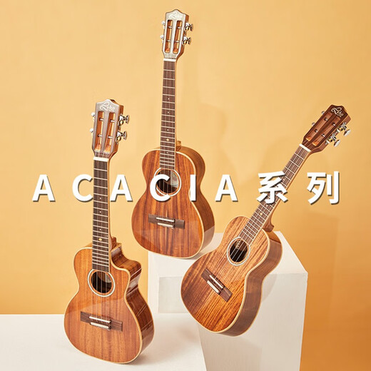 Leho美国LEHO贝壳尤克里里Ukulele全单板成人儿童夏威夷乌克丽丽吉他 LHUC-AKG 23寸 C型全单尤克里里