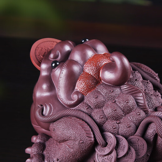 Han and Tang tea sets, toads, purple sand tea pets, Yixing raw mineral tea tables, tea tables, kung fu tea ceremony ornaments, can raise golden toads, small teas to play with, handmade by Snow Mountain, lucky toads