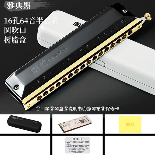 Guoguang Chromotic Harmonic 12-hole 48-tone C-tune 16-hole Advanced Professional Performance Beginner Adult Children Primary School Students 10-hole C-tune Guoguang Silver (Square-mouth Standard)