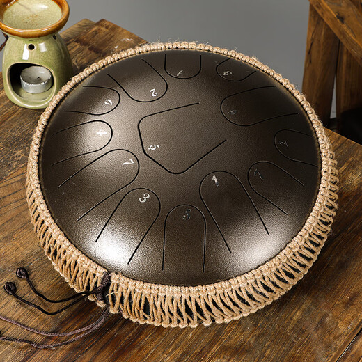hluru Luru Ethereal Drum 12 inch 13 tone hollow drum children students beginner adult professional percussion instrument gift [triangle style] 12 inch 13 tone gilded diamond + stand + gift bag
