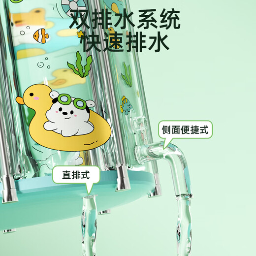 奔麦婴儿游泳桶家用儿童泡澡桶可折叠宝宝洗澡盆大浴桶新生游泳池充气 透明款+一次性浴袋*10