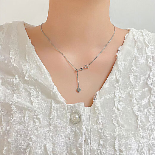 Di Xu Fat Dong Lai's same style 18K gold plain chain Chopard necklace Au750 golden rose gold adjustable telescopic extension chain platinum gold love tail Chopard chain 2g x 55cm