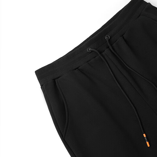 Fat brother plus size men's winter velvet thickened sweatpants for fat men fat men fattened casual black straight pants black 5XL