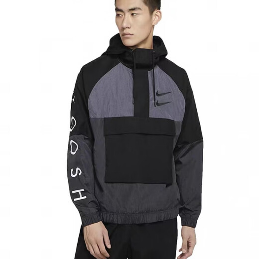 耐克（NIKE）七夕礼物秋外套男女运动休闲大口袋双钩套头夹克 CU3886-DJ0477 黑色DJ0477-011 S
