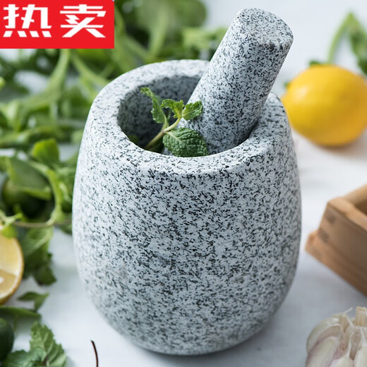 Japan imported quality garlic masher stone mortar household garlic masher grinder granite mash jar masher manual granite high waist large size