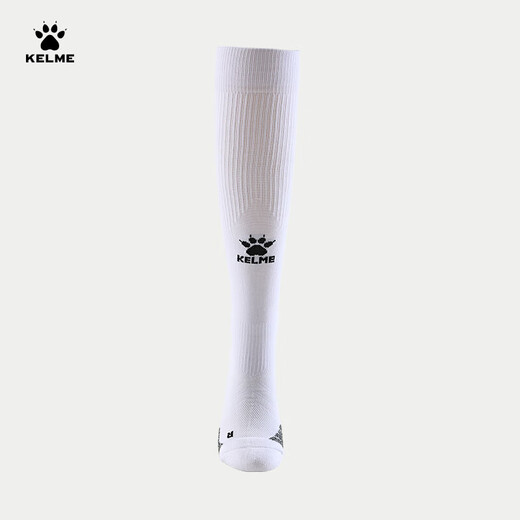 KELME long-tube football socks non-slip gauze thick-soled high-top professional football game training elite sports socks white L
