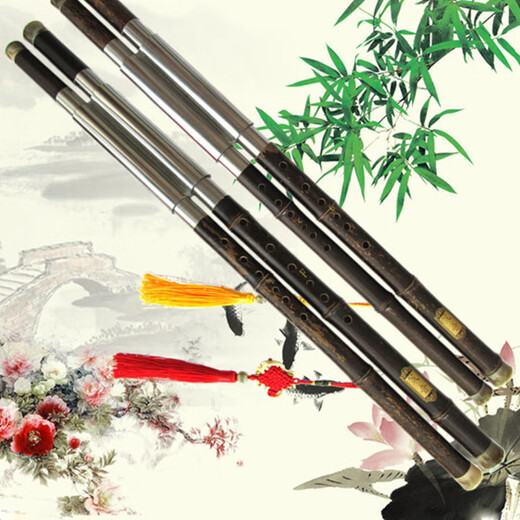 Ceyin Double-tube Bawu Zizhu Double-tube Bawu horizontal blowing instrument F+B flat C+G key playing beginner instrument C+G key