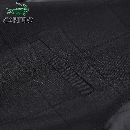 CARTELO crocodile vest men's fashion business professional suit men's gentleman plaid waistcoat vest men's 1F229102002 black M (165/84A)