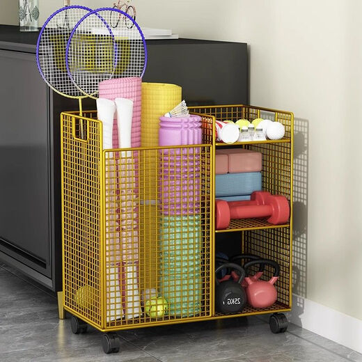 Chuanbu fitness equipment storage cabinet yoga mat storage basket fitness equipment storage equipment storage basket household feathers Athens black [multi-functional mobile model] no specifications