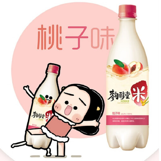麴醇堂 水蜜桃味750mlx1瓶韩国玛克丽米酒 夏季小甜酒